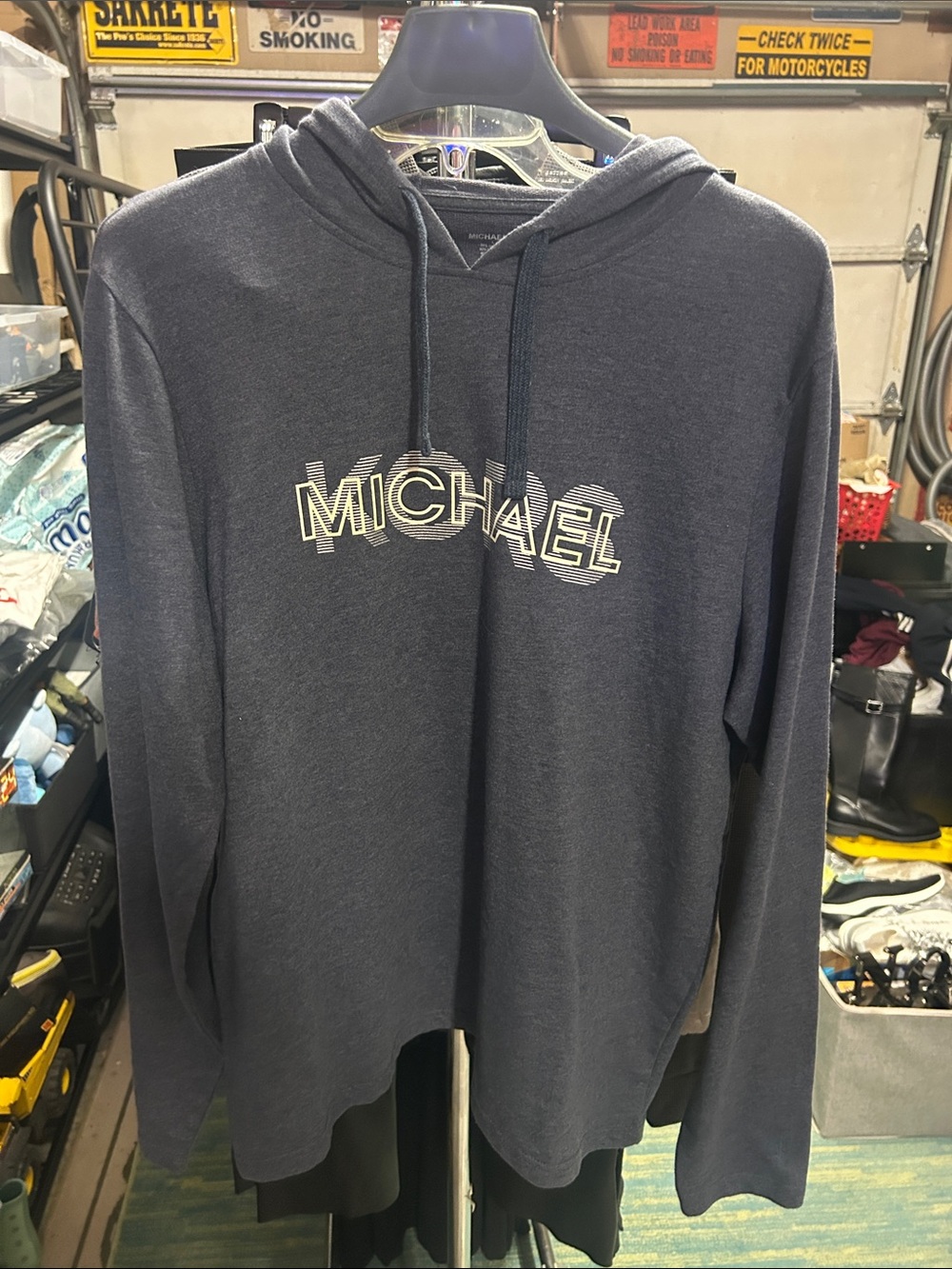 Michaels Navy Pullover Hoodie with MICHAEL Logo